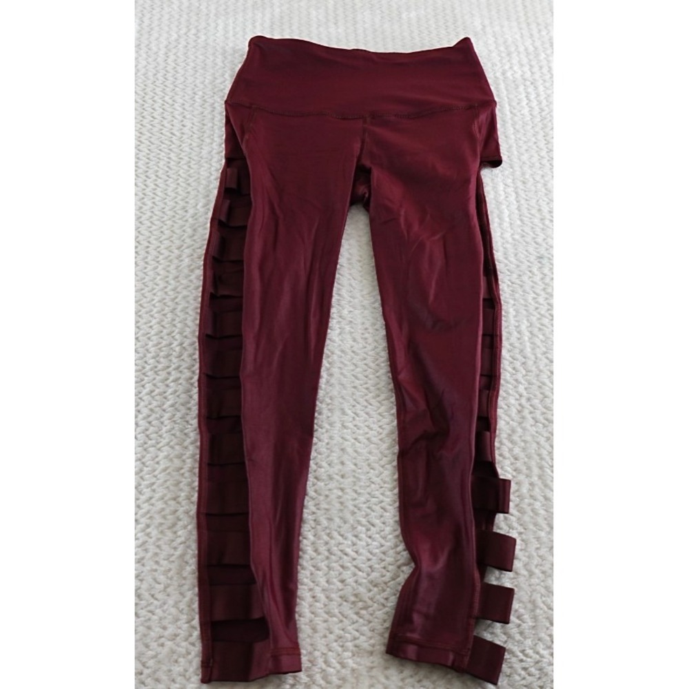Victoria's Secret Sport Burgundy Knockout Tight Legging Womens Small Criss cross